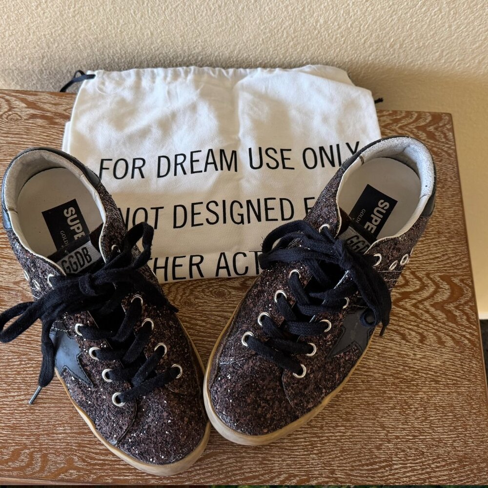 Golden Goose Super-Star Low-Top Glitter Sneakers